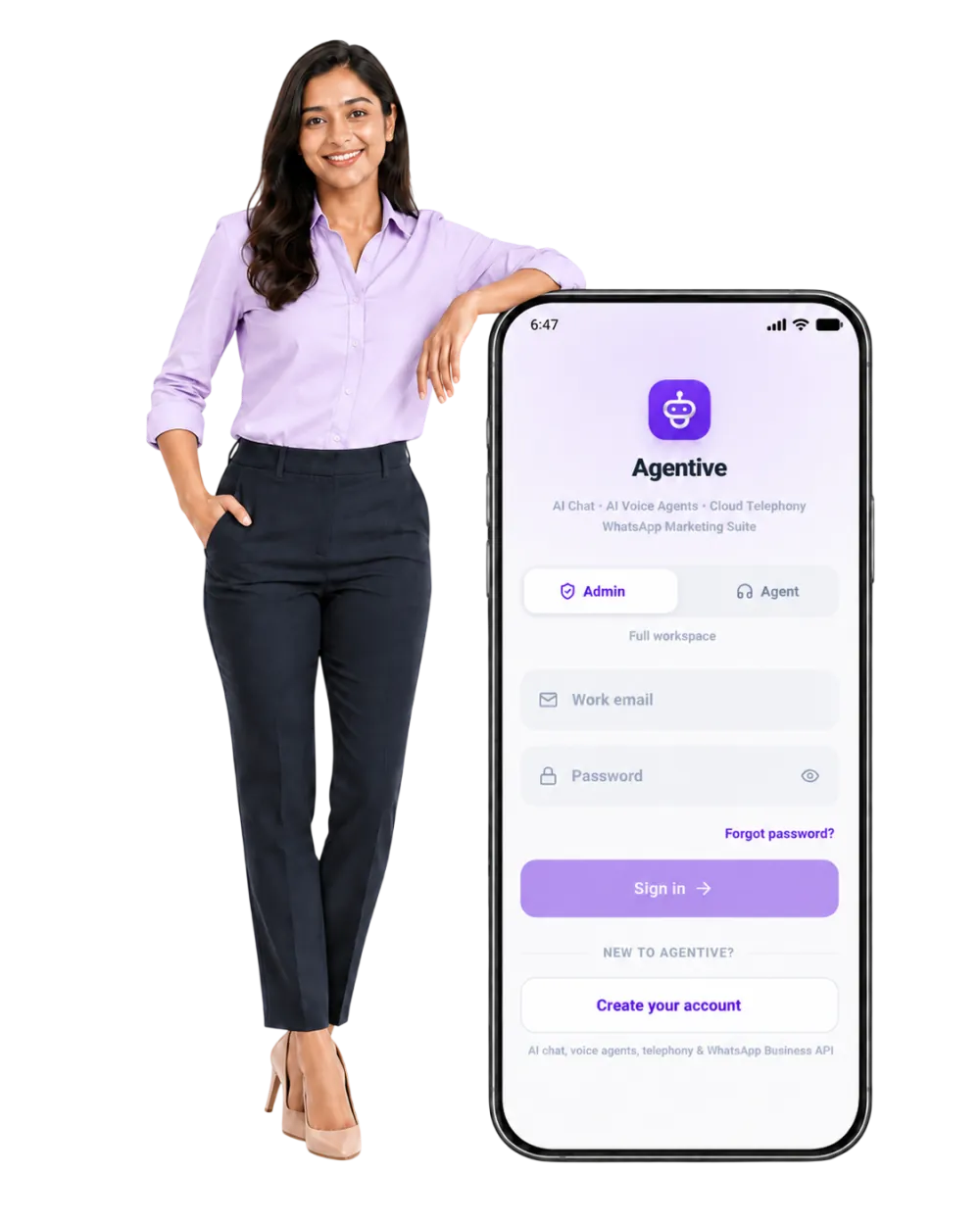 A business owner running their whole front office from the Agentive mobile app